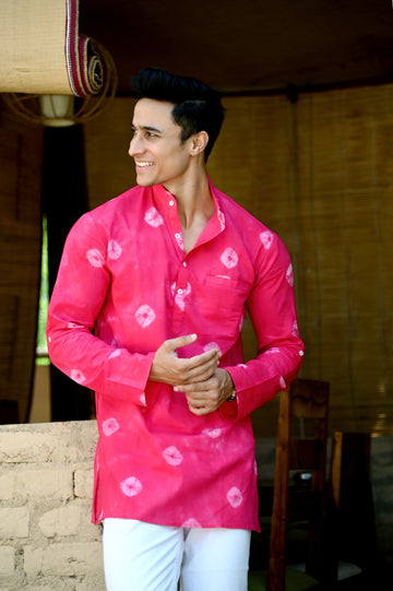 Hand Dyed Bandhani Cotton Kurta